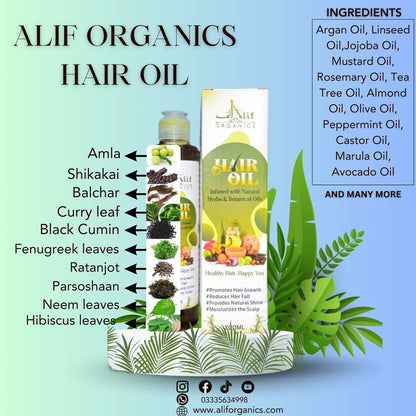 Alif Organics Hair Fall Control Oil, 200ml